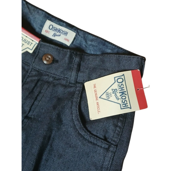 Oshkosh Boys Pants 4T Toddler E-Z Adjust Waist Cargo Dark Blue 100% Cotton NWT - Picture 4 of 13